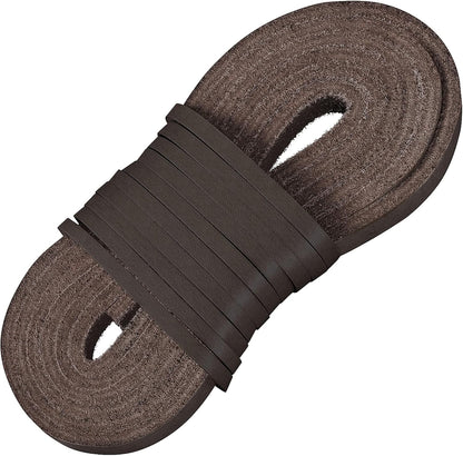 Leather Work Boot Laces - 72” | ⅛” Thick Cowhide | Shoelaces for Construction, Welding & Hiking Boots with 8-10 Eyelets