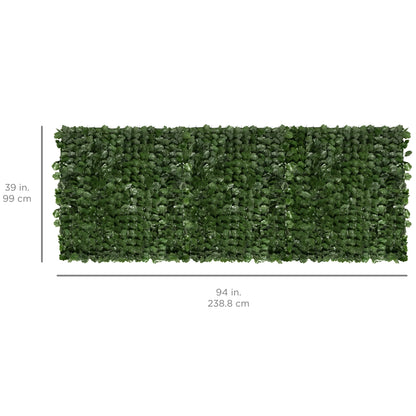 94X39In Artificial Faux Ivy Hedge Privacy Fence Screen for Outdoor Decor, Garden, Yard - Green