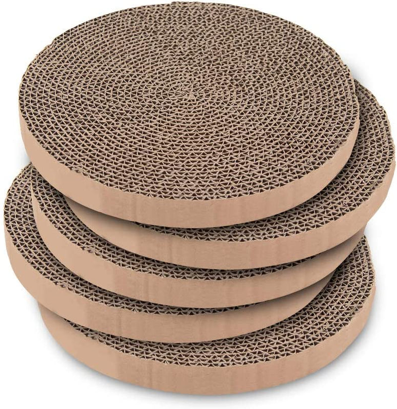 Catify Cat Scratcher, Fun Interactive Scratchers, Posts, Poles, Claw Safe, Furniture Saver Indoor Play Support Natural Cat Behaviors Heavy Duty - Round(5 Pack)
