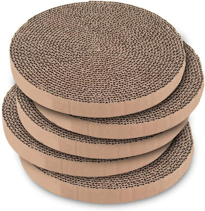 Catify Cat Scratcher, Fun Interactive Scratchers, Posts, Poles, Claw Safe, Furniture Saver Indoor Play Support Natural Cat Behaviors Heavy Duty - Round(5 Pack)