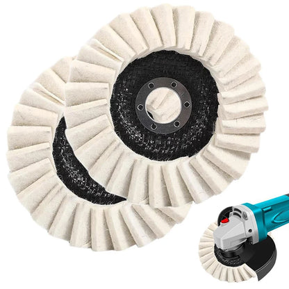 【Cc22】2Pcs Wool Felt Flap Polishing Wheel Disc Buffing Pad Premium Felt Polishing Pads for Metal Marble Stone
