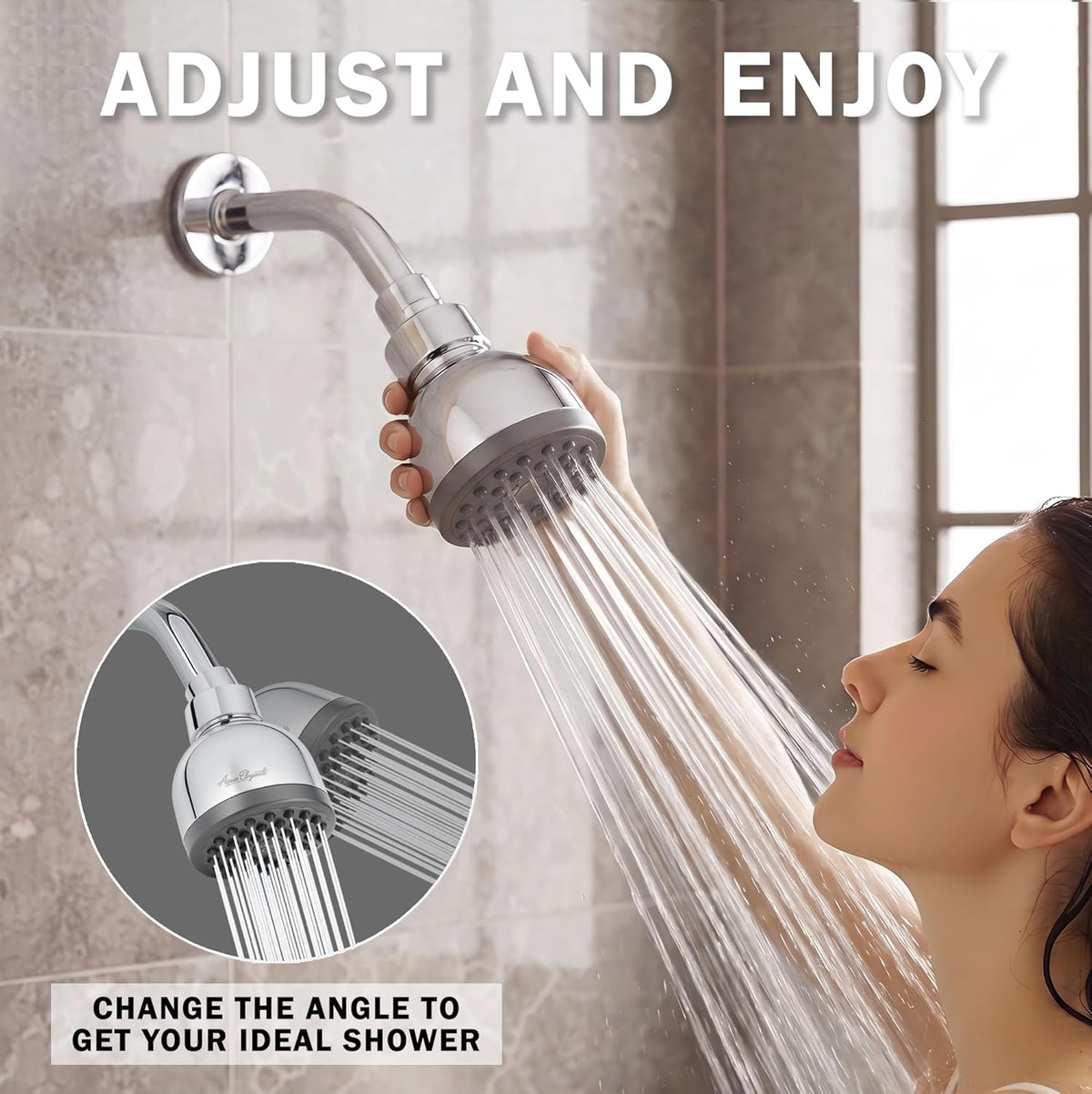 High Pressure Shower Head - Best 3 Inch Wall Mount Bathroom Showerhead for Boosting Low Flow with Anti-Clog Nozzles & Adjustable Brass Ball Joint - 1.8 GPM - Polished Chrome