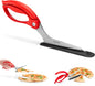 Scizza 2-In-1 Easy Ergonomic Pizza Scissors with Stainless Steel Pizza Cutter Blades & Non-Stick Slice Server - Red | Cuts and Serves Pizza with Non-Scratch, Heat Resistant Serving Base, Spring-Loaded German Stainless Steel Blades