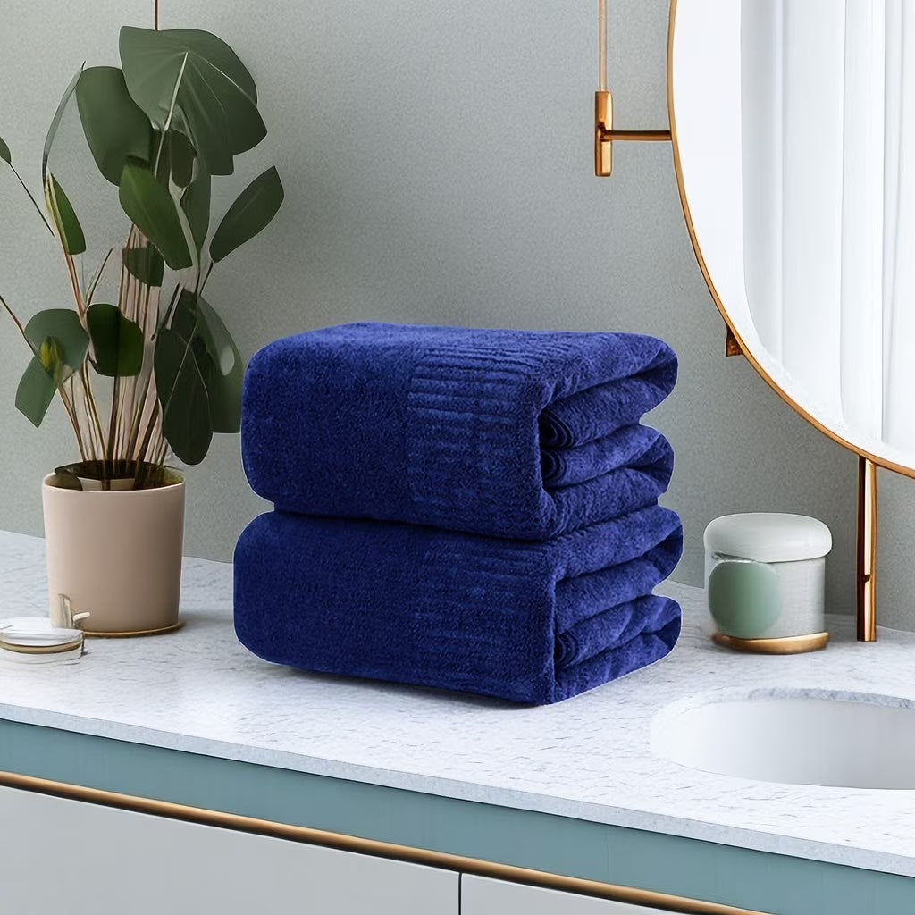 Bath Towel, Large Bathroom Towels 35X63 In, Super Absorbent Quick Drying Towels for Bathroom, Beach, Gym, Pool, 2 Count Navy Blue