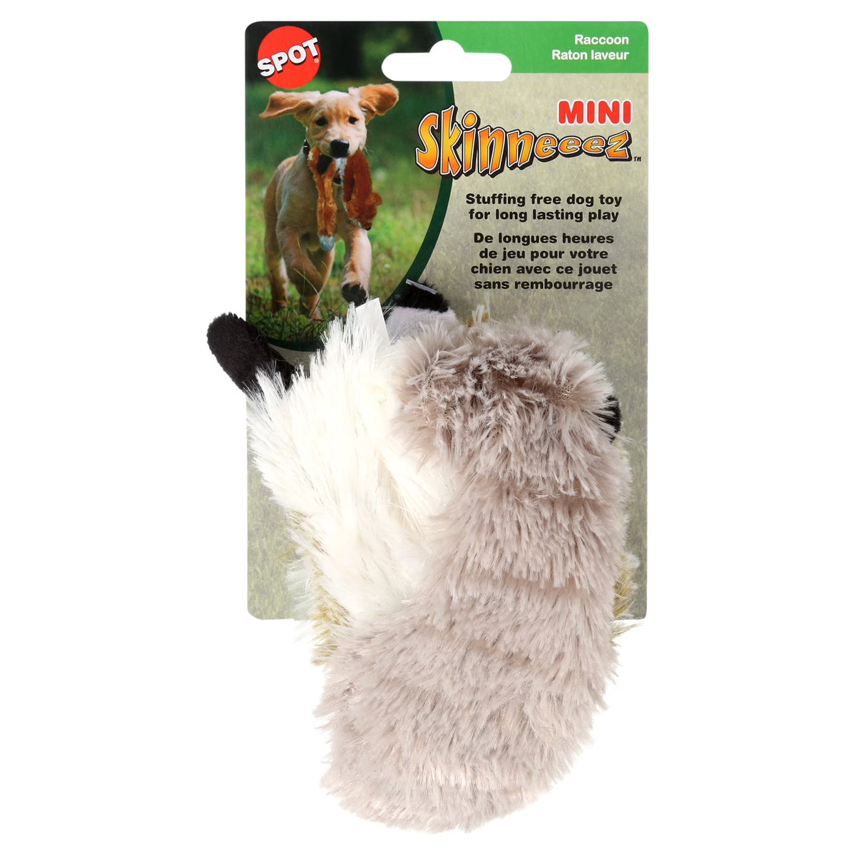 Skinneeez Raccoon Dog Toy – Soft No Stuffing Dog Toy with Squeaker, for Small & Medium Dogs, Best for Light to Moderate Chewers, 14In