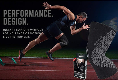 Physix Gear Knee Compression Sleeve for Men & Women - Best Compression Knee Brace for Walking, Running, Gym, Basketball, Weightlifting,Workout, Sports - Knee Sleeves Support Compression & Stability