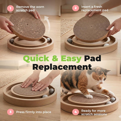 Catify Cat Scratcher, Fun Interactive Scratchers, Posts, Poles, Claw Safe, Furniture Saver Indoor Play Support Natural Cat Behaviors Heavy Duty - Round(5 Pack)