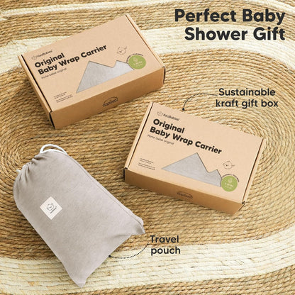 Baby Wrap Carrier - All in 1 Original Baby Carrier Newborn to Toddler Sling, Easy to Wear, Hands Free Bonding, Lightweight, Breathable Infant Wraps (Stone Gray)