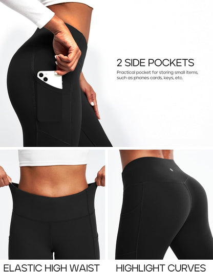 Fleece Lined Leggings with Pockets for Women Thermal Leggings Warm Leggings Women Winter High Waisted Yoga Pants