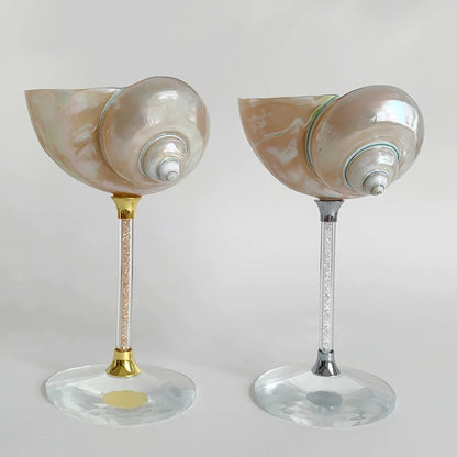 Originality Conch Wine Glass Goblet Handmade Banquet Natural Metal Glass Polishing Decoration Ornament Gift for Bar