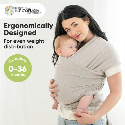 Baby Wrap Carrier - All in 1 Original Baby Carrier Newborn to Toddler Sling, Easy to Wear, Hands Free Bonding, Lightweight, Breathable Infant Wraps (Stone Gray)
