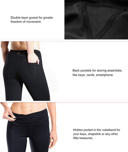 Women'S Petite/Regular/Tall Straight Leg Yoga Pants, Slim Fit Stretch Pants for Everyday, Travel & Casual Wear