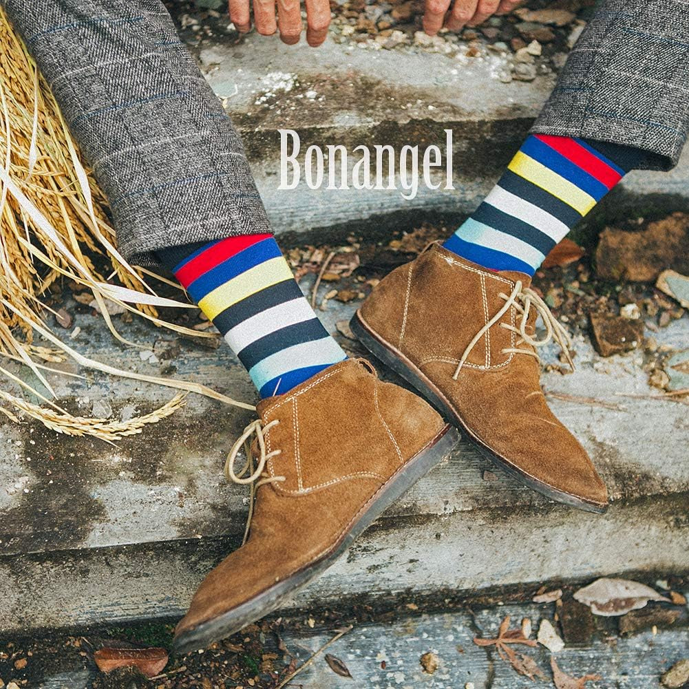 Mens Dress Socks Fun Funny Novelty Colorful Crazy Crew Dress Socks for Men 8-12