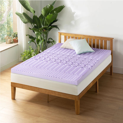 3" 5-Zone Memory Foam Mattress Topper with Lavender Infusion, King