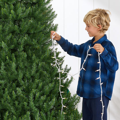 7.5Ft Hinged Douglas Full Fir Artificial Christmas Tree Holiday Decoration W/ Foldable Metal Stand