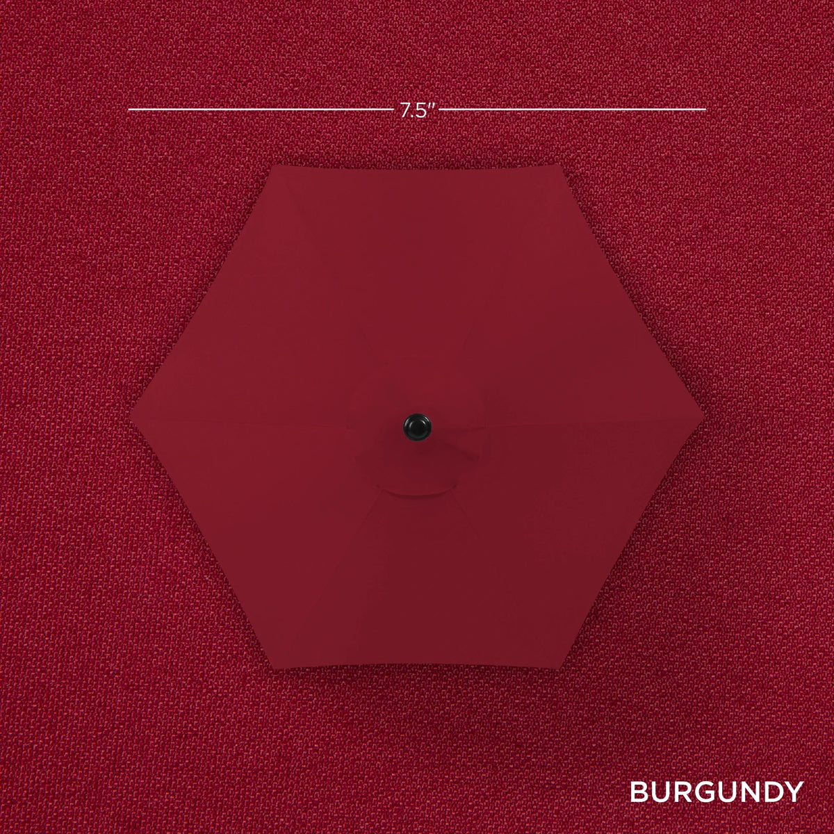7.5Ft Outdoor Solar Patio Umbrella for Deck, Pool W/ Tilt, Crank, LED Lights - Burgundy