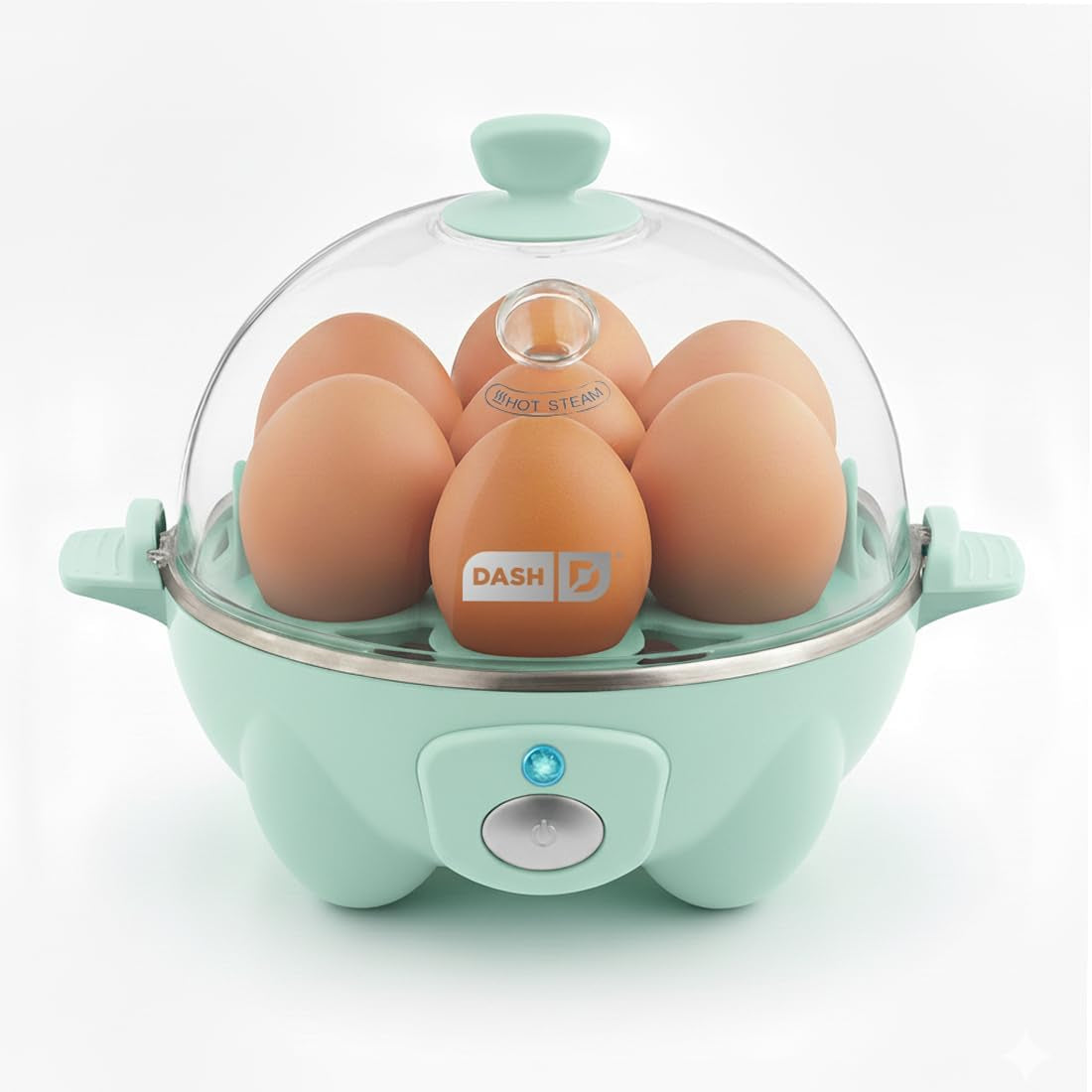 Rapid Egg Cooker - Boiler, Poacher & Steamer - Includes Measuring & Recipe Guide - Dishwasher Safe - BPA Free - Holds 7 Eggs, Aqua