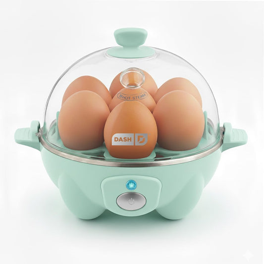 Rapid Egg Cooker - Boiler, Poacher & Steamer - Includes Measuring & Recipe Guide - Dishwasher Safe - BPA Free - Holds 7 Eggs, Aqua