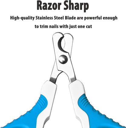 Professional Pet Nail Clippers and Trimmer - Best for Cats, Small Dogs and Any Small Pets. Sharp Angled Blade Pet Nail Trimmer Scissors.