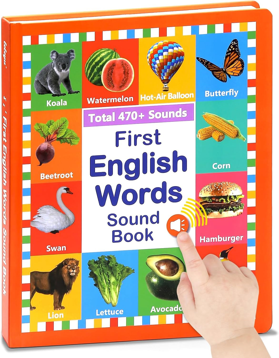 My First English Words Sound Book Toy, English Learning Talking Book, 470+ Words, 21 Themes, Press to Learn Phonics, Interactive Educational Books for 2-5 Year Olds