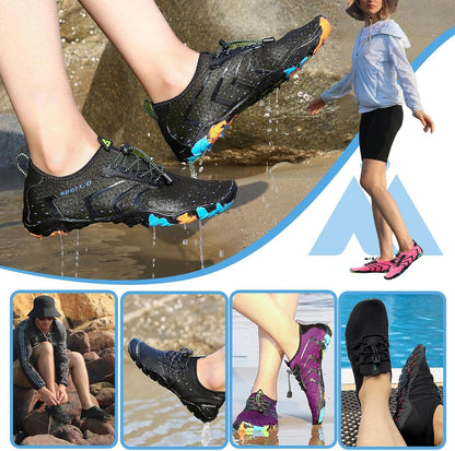Water Shoes for Women Men, Quick-Dry Barefoot Swim Shoes with Drainage Holes, Lightweight Aqua Shoe for Beach Pool River Boating Yoga Walking