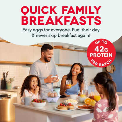 Rapid Egg Cooker - Boiler, Poacher & Steamer - Includes Measuring & Recipe Guide - Dishwasher Safe - BPA Free - Holds 7 Eggs, Aqua