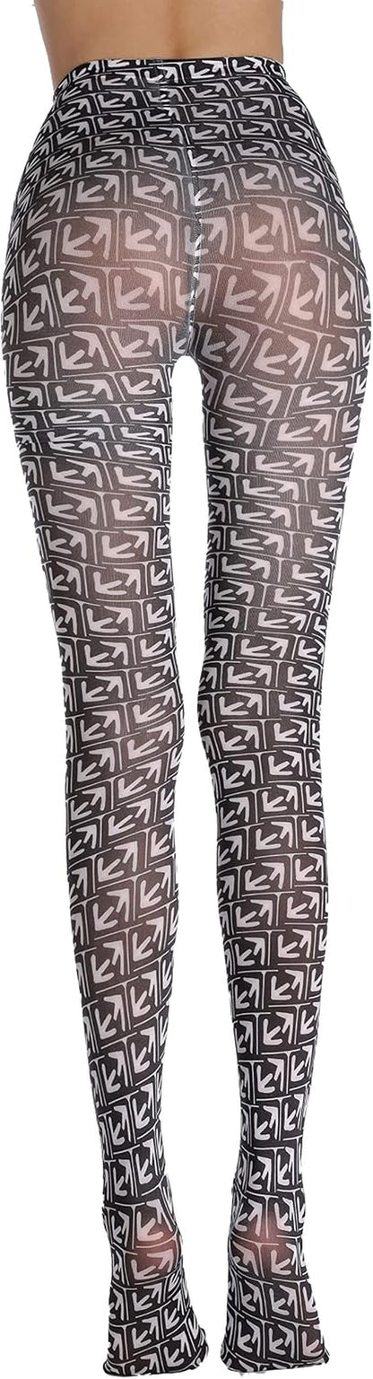Women Tights, Opaque High Waist Pantyhose, Vintage Control Top Stockings