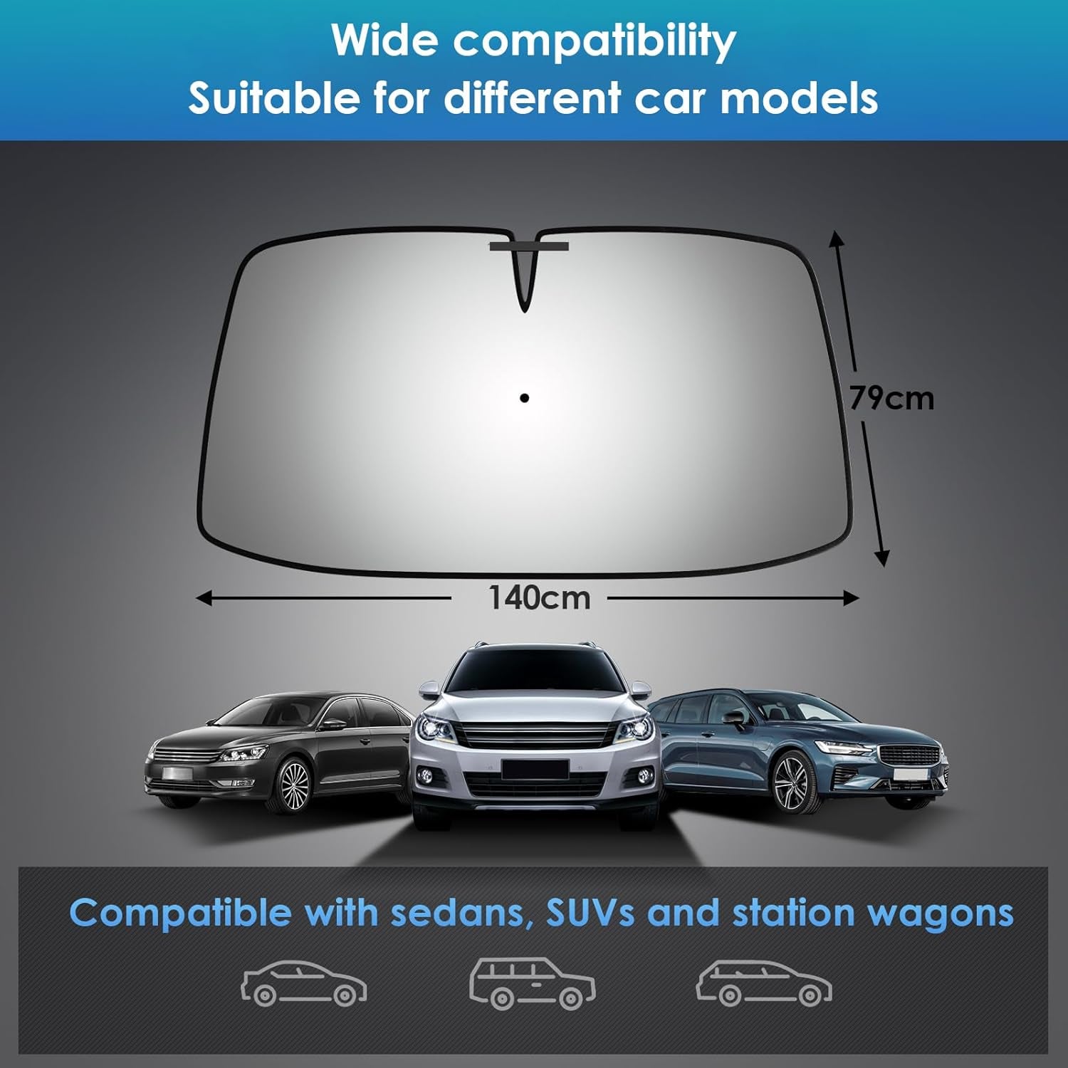Car Windshield Sun Shade Umbrella, 2026 Upgrade Foldable Car Windshield Sun Shade Cover, 100% Sun Blocking & UV Protection Easy to Store, Fits Most Cars & Suvs (Large (55.1 * 31.1 Inch))