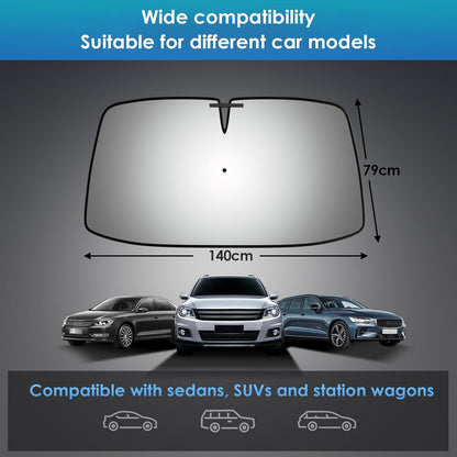 Car Windshield Sun Shade Umbrella, 2026 Upgrade Foldable Car Windshield Sun Shade Cover, 100% Sun Blocking & UV Protection Easy to Store, Fits Most Cars & Suvs (Large (55.1 * 31.1 Inch))