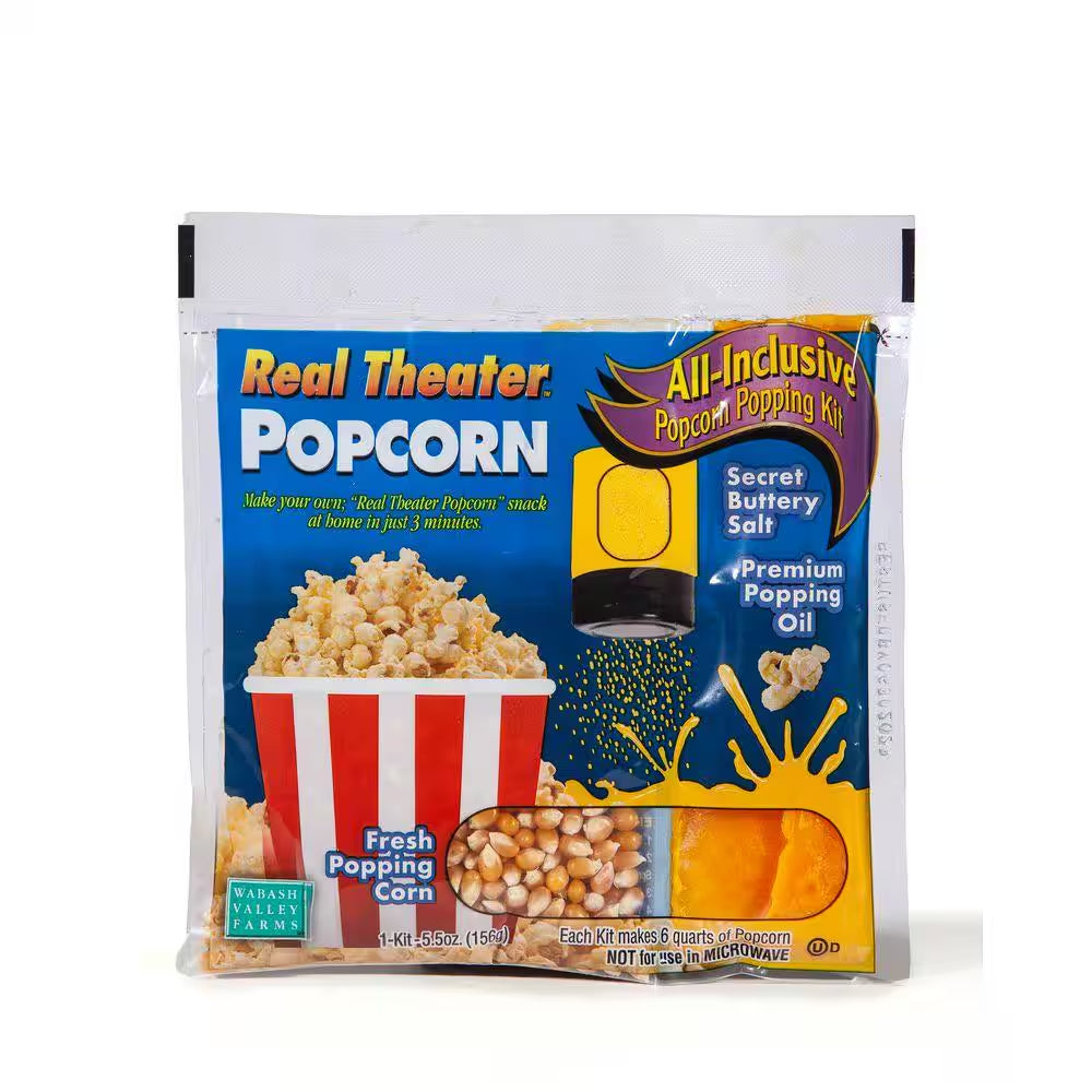 Whirley-Pop 6-Piece Aluminum Silver Stovetop Popcorn Popper with 5 Real Theater All-Inclusive Popping Kits