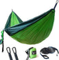 Double Camping Hammock - Lightweight Nylon Portable Hammock, Best Parachute Double Hammock for Backpacking, Camping, Travel, Beach, Yard. 118"(L) X 78"(W), Dark Green/Green Color