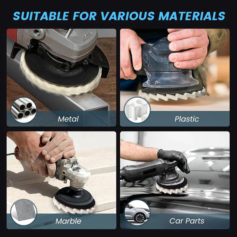 【Cc22】2Pcs Wool Felt Flap Polishing Wheel Disc Buffing Pad Premium Felt Polishing Pads for Metal Marble Stone