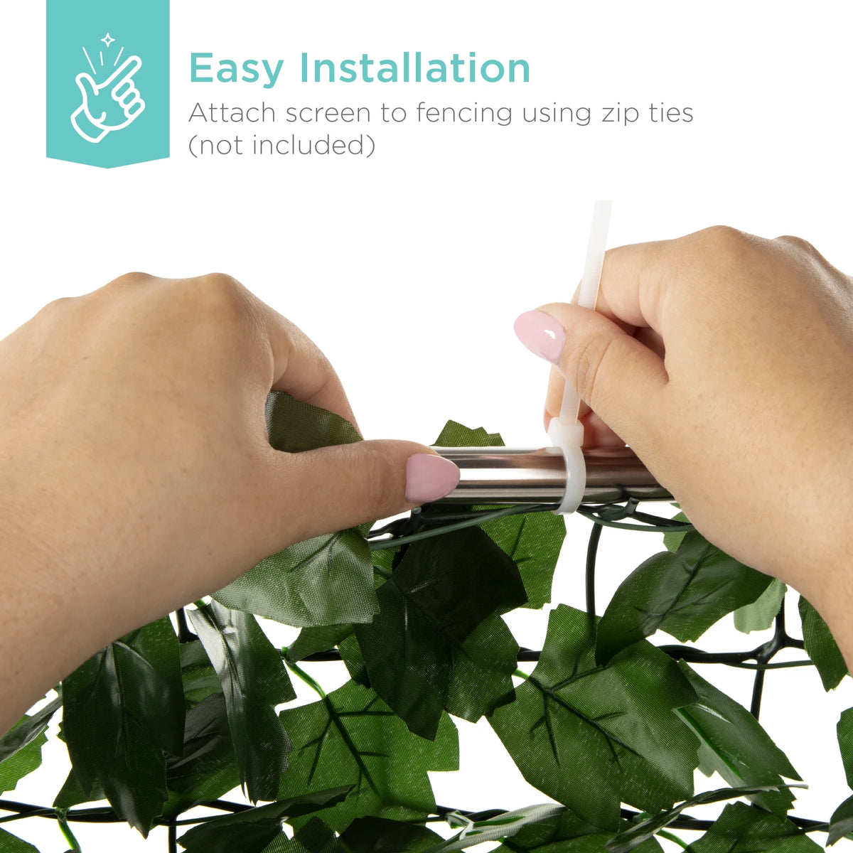 94X39In Artificial Faux Ivy Hedge Privacy Fence Screen for Outdoor Decor, Garden, Yard - Green