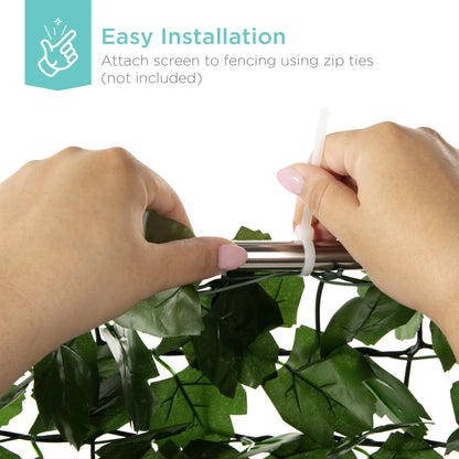 94X39In Artificial Faux Ivy Hedge Privacy Fence Screen for Outdoor Decor, Garden, Yard - Green