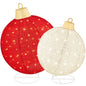 2Pc Lighted Pop-Up Christmas Ornaments Outdoor Holiday Decoration W/ 180 LED Lights - Red/White