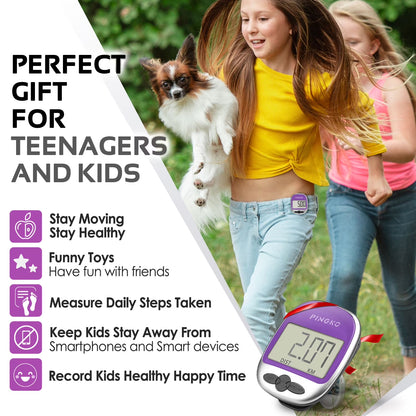 Best Pedometer for Walking Accurately Track Steps Multi-Function Portable Sport Pedometer Step/Distance/Calories Counter Fitness Tracker - Purple
