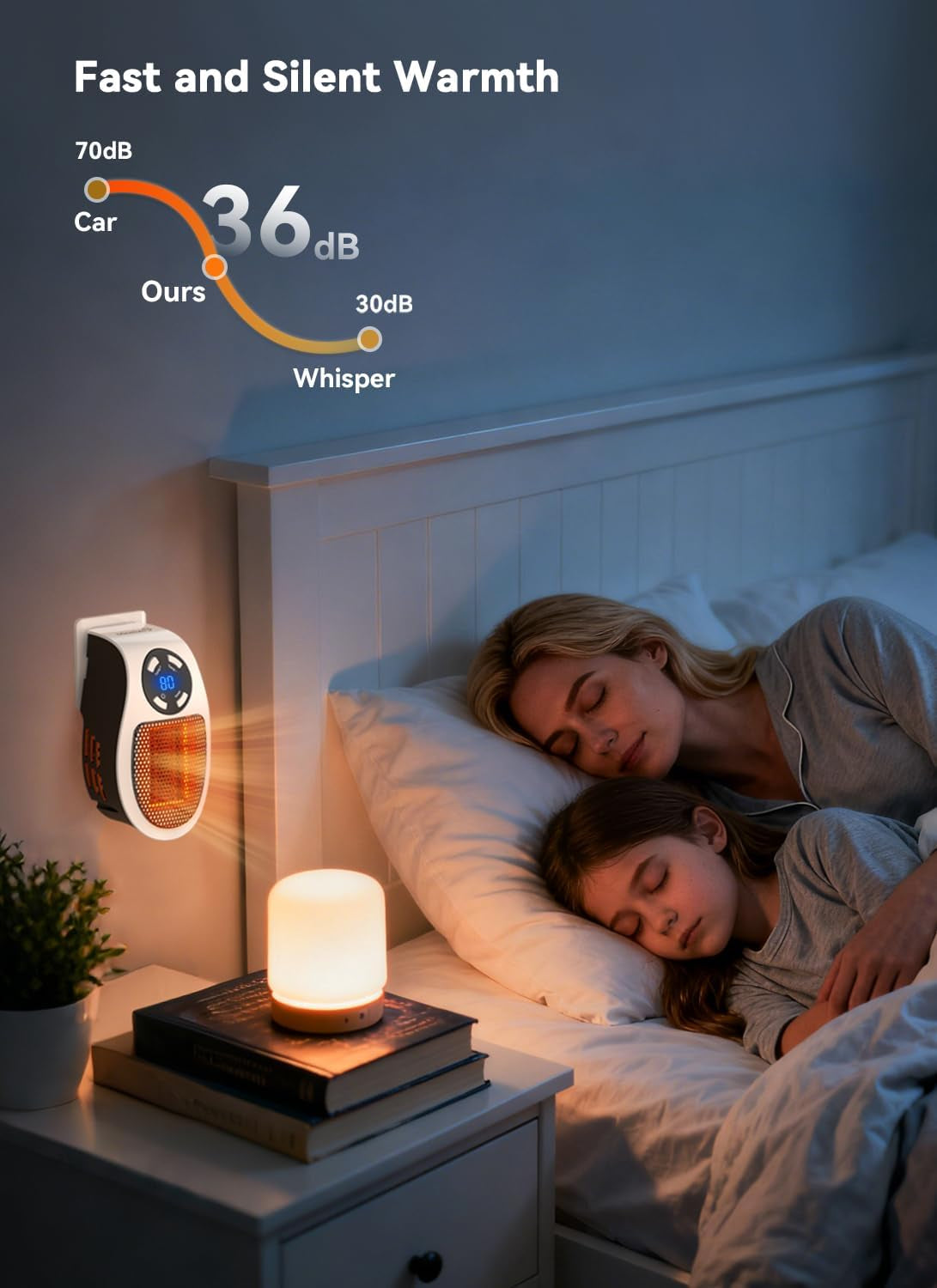 Wall Plug in Heater 450W, Portable Outlet Heater with Remote, Clear LED Display, Small Wall Heaters for Indoor Use with Adjustable Thermostat and 12H Timer for Bathroom Room Office