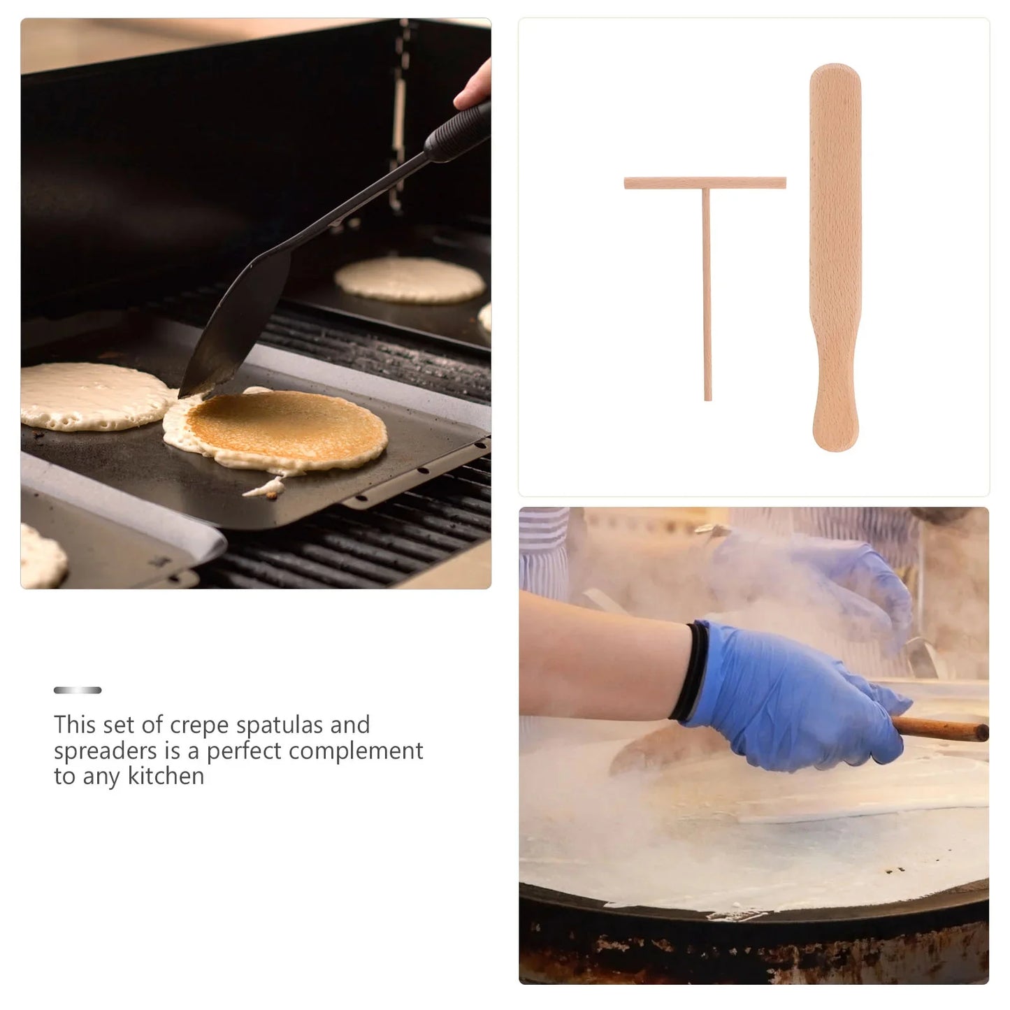 12Pcs Crepe Spreader and Spatula Set Wooden Crepe Making Tools Kitchen Utensils Kitchen Supplies Best Cooking Utensil Tools