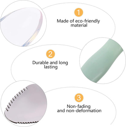 Baby Scraper Spoon, Double Head Silicone Spoon Fruit Mud Puree Scraper for Practical Baby Training Feeding Shower, Green