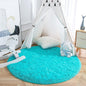 Fluffy round Rug Nursery Rug, Turquoise Blue Circle Rug Kids Rug, 4 X 4 Feet