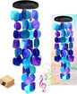 20414 Wind Chimes Outdoor, Garden Decorations, Musical, Indoor/Outside Windchimes, Beach, Ocean Breeze, Gifts for Mom, Gift for All Occasions, Purple Shells 27 Inch