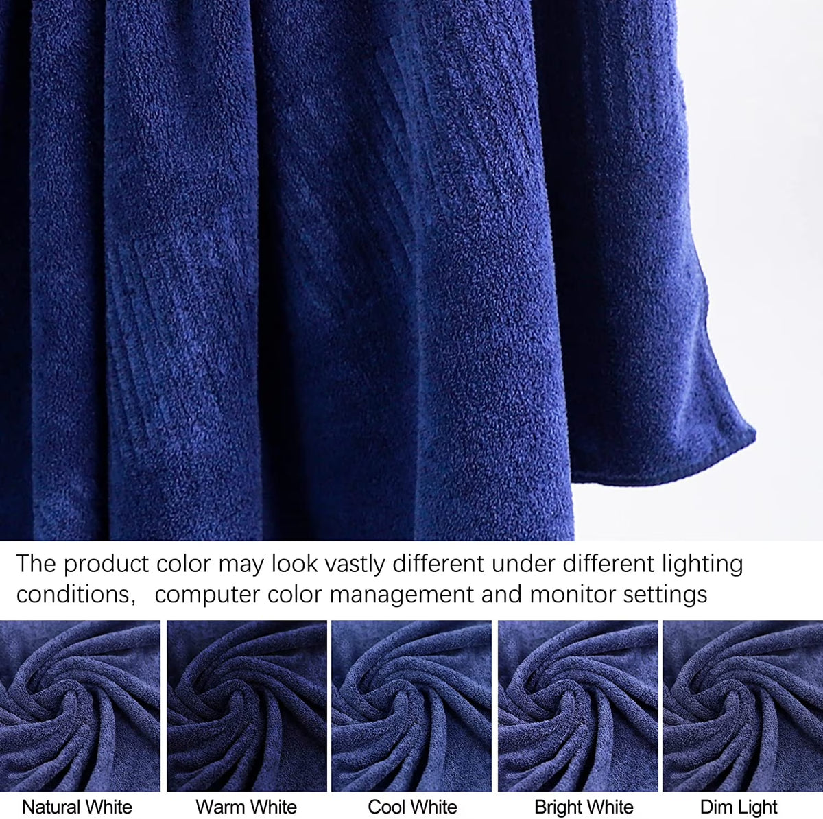 Bath Towel, Large Bathroom Towels 35X63 In, Super Absorbent Quick Drying Towels for Bathroom, Beach, Gym, Pool, 2 Count Navy Blue