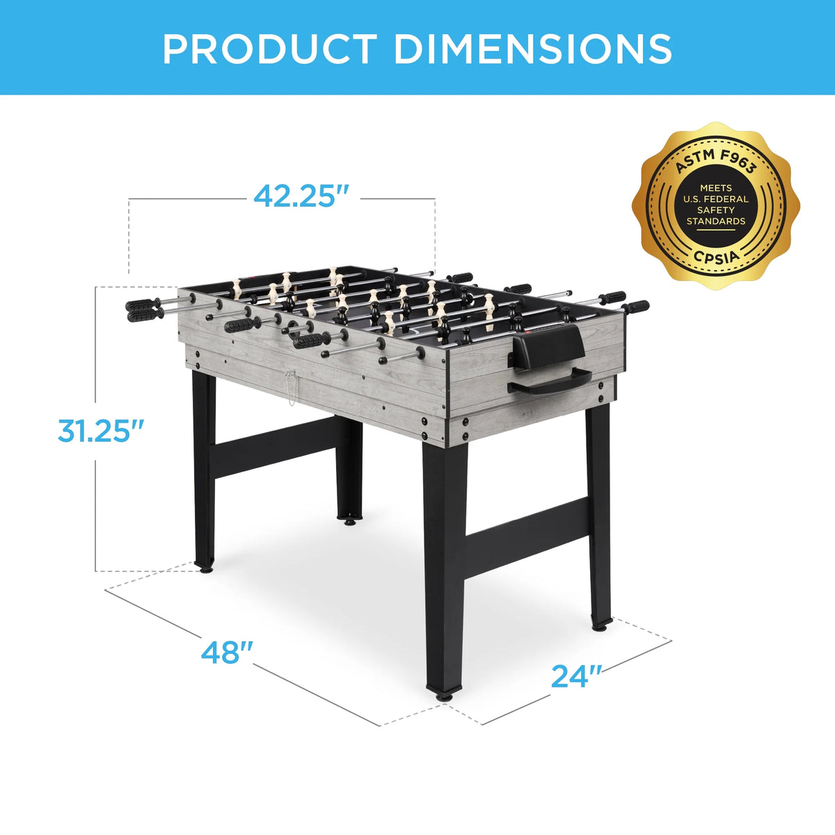 2X4Ft 10-In-1 Combo Game Table Set W/ Hockey, Foosball, Pool, Shuffleboard, Ping Pong - Gray