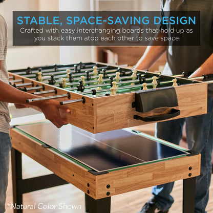 2X4Ft 10-In-1 Combo Game Table Set W/ Hockey, Foosball, Pool, Shuffleboard, Ping Pong - Gray