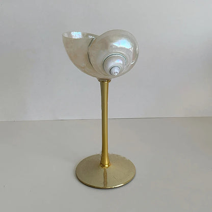 Originality Conch Wine Glass Goblet Handmade Banquet Natural Metal Glass Polishing Decoration Ornament Gift for Bar