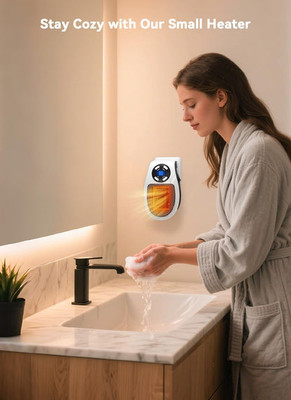 Wall Plug in Heater 450W, Portable Outlet Heater with Remote, Clear LED Display, Small Wall Heaters for Indoor Use with Adjustable Thermostat and 12H Timer for Bathroom Room Office