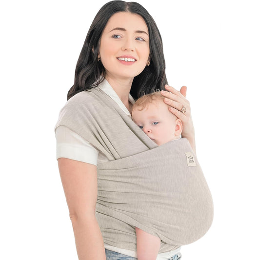 Baby Wrap Carrier - All in 1 Original Baby Carrier Newborn to Toddler Sling, Easy to Wear, Hands Free Bonding, Lightweight, Breathable Infant Wraps (Stone Gray)