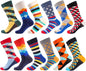 Mens Dress Socks Fun Funny Novelty Colorful Crazy Crew Dress Socks for Men 8-12