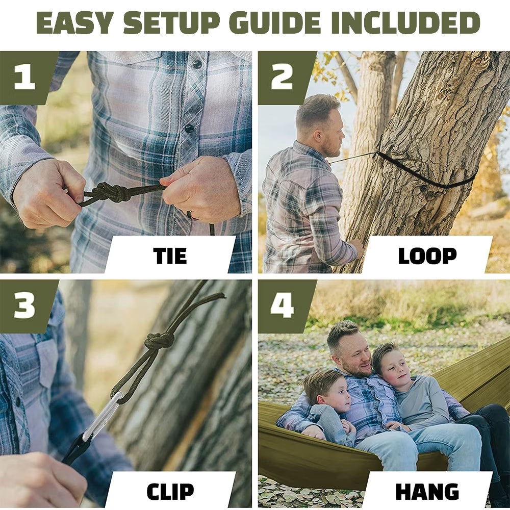 Camping Hammock, Portable Double Hammock Bug Net,Travel Hammock with Mosquito Net，Mesh and Hammock Closed Connection，Best for Outdoor, Hiking, Camping, Backpacking, Travel, Backyard