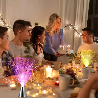 Sensory Fiber Optic Lamp - Fiber Optic Lights with Cone Base ，LED Color Changing Calming Mood Night Light (2 Pack)